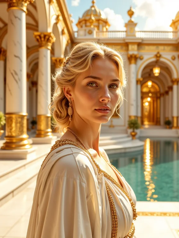 Hgec, Hidden Golden-empire Courtyard, Closeup Of A Blonde Lo...