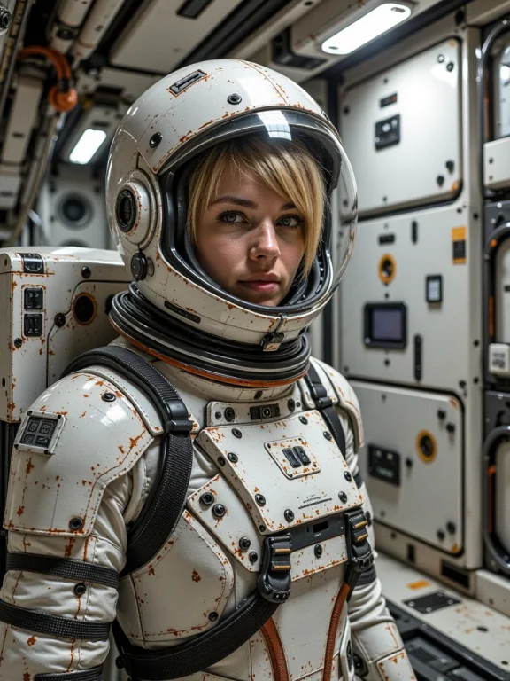 Hasc, St41rc4s3, A Short Blonde Haired Woman In Eva Spacesui...