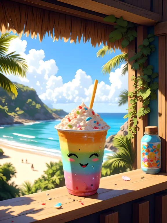 A Detailed, Whimsical Illustration Of A Colorful, Rainbow Bo...