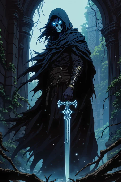 Ne0nfant4sy, A Spectral Assassin, His Ghostly Form Flickerin...
