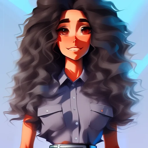 Anime Full Body Portrait Of A Hard, Angular, Optimistic Pati...