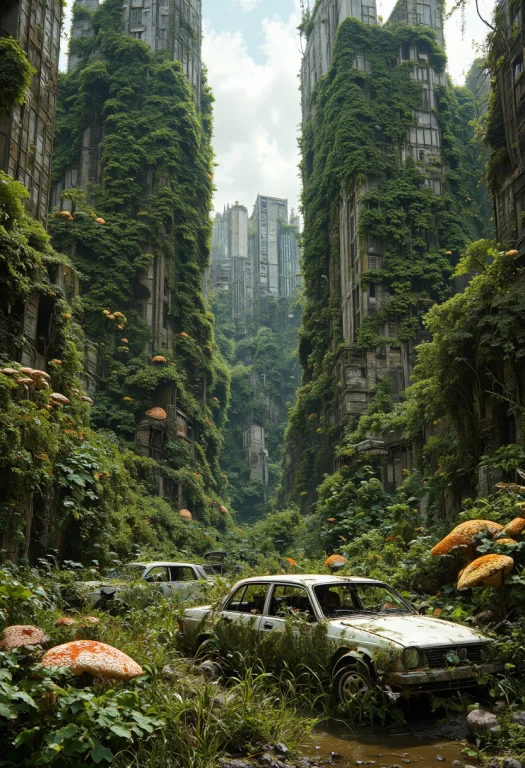 Highly Detailed,photorealistic Image Of An Abandoned City Th...
