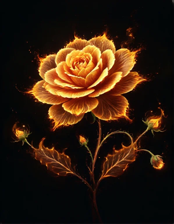 Masterpiece, Best Quality, Single Magnificent Rose Formed En...