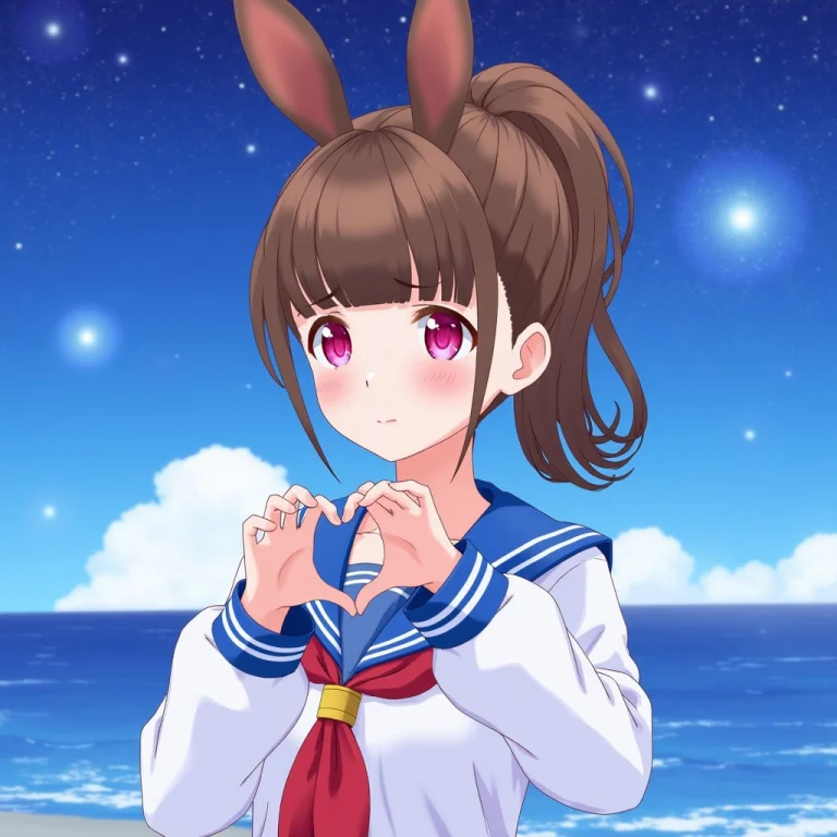Yumenoyua , Anime Style,pink Eyes,red Eyes,brown Hair, Rabbi...