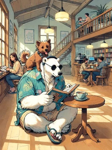 Masterpiece, Best Quality,score9, A Cozy, Warm-toned Booksto... — Stable Diffusion AI Prompt: masterpiece, best quality,score_9, A cozy, warm-toned bookstore interior rendere...