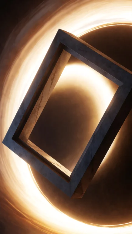 124. Abstract Celestial Gateway, Stark Geometric Frame, Even...
