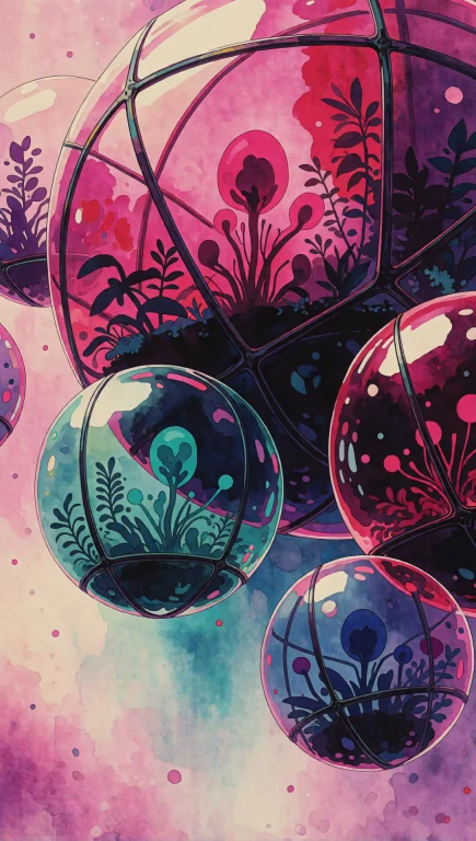 97. Abstract Orbital Greenhouse, Floating Glass Spheres, Glo...
