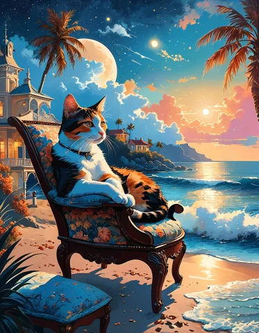 A Captivating Night Scene Illustration Featuring An Elegant... — SDXL AI Prompt: A captivating night scene illustration featuring an elegant victorian villa in f...