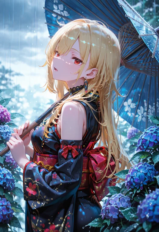 1girl, Solo, Lazypos, Anime-style, Delicate, Dreamy, Side Vi...