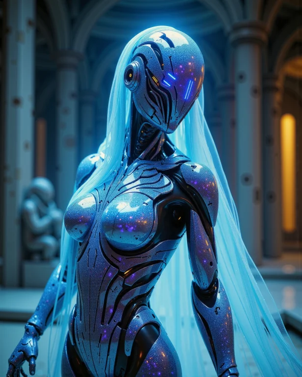 In The Style Of Ckfa, Holographic Shimmer Intricate Armor, W...