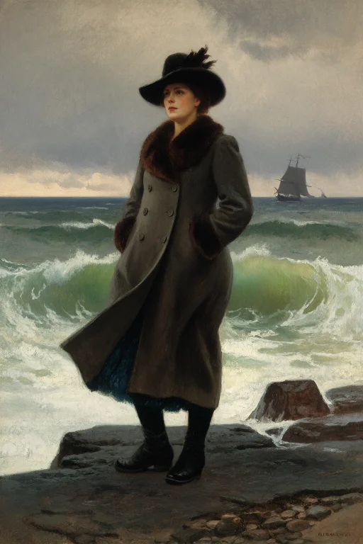 In The Manner Of Winslow Homer, Full-body American Realist P...