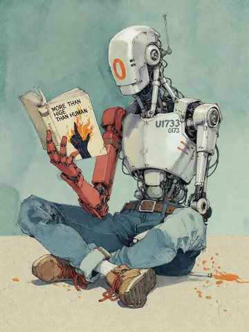 Stable Diffusion Robot Prompt — Stable Diffusion AI Prompt: Bradhamel art style.A detailed illustration of a humanoid robot with a metallic...