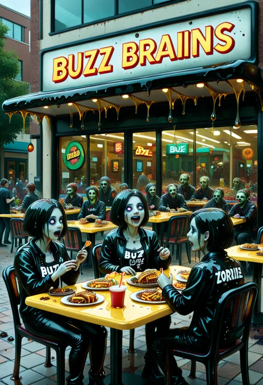 A Fast Food Restaurant Called Buzz Brains, The English Words...