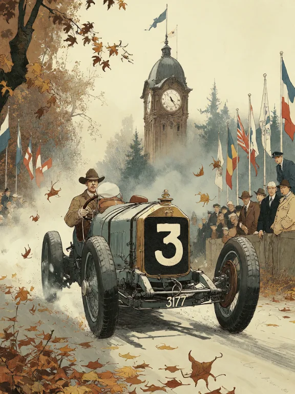 Bradhamel Art Style. A Vintage Racing Car, Number 3 With 317...