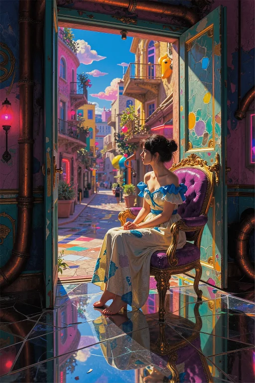 A Vibrant Digital Illustration Blending Neo-expressionism Wi...