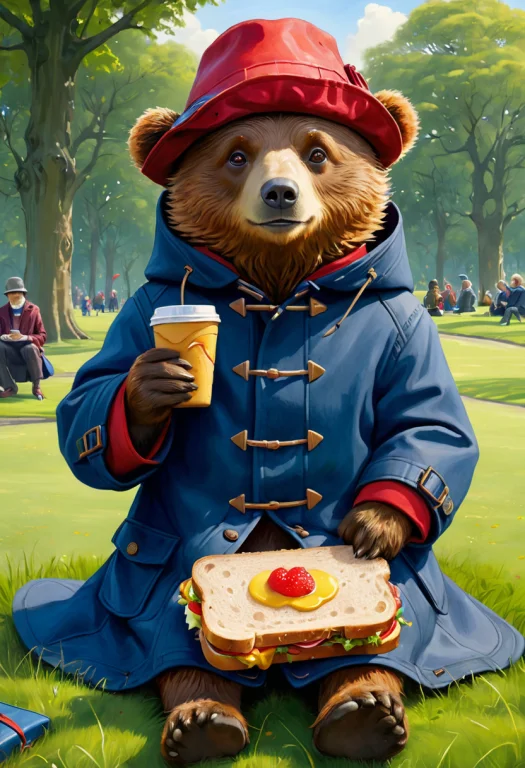 Masterpiece, Best Quality, Paddington, Large Bear Character,...