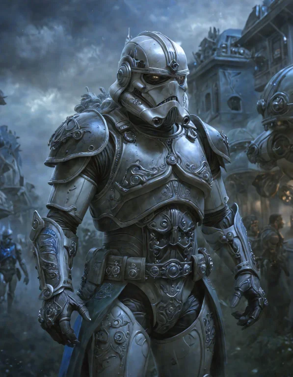 Ultra Detailed, Realistic, Fantasy Stormtrooper, Big Pauldro...