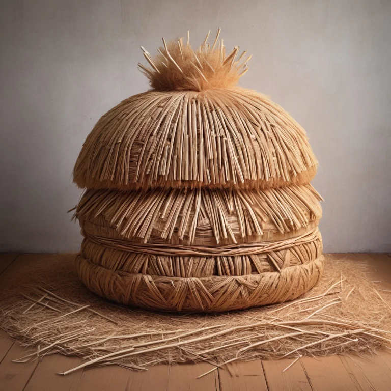 A Giant Cheeseburger Sculpture Made Completely Out Of Straw...