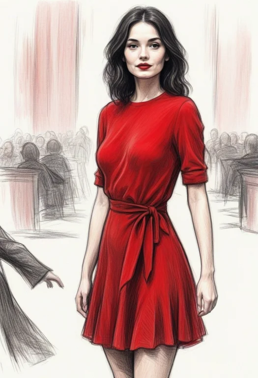 Crstylesketch, Lady In Red Dress