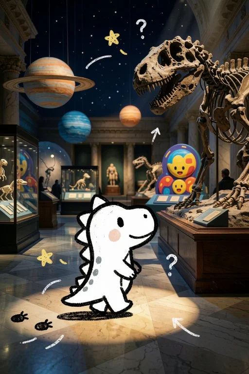 Create A Childlike Dinosaur Protagonist Drawn In Thick Black...