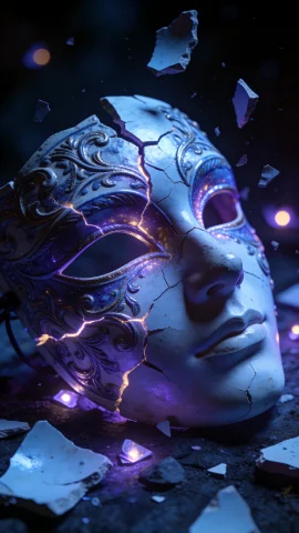 Intricately Detailed Unmask Your Emotions, Were All A Little... — Stable Diffusion AI Prompt: Intricately detailed unmask your emotions, we're all a little broken. They glow...