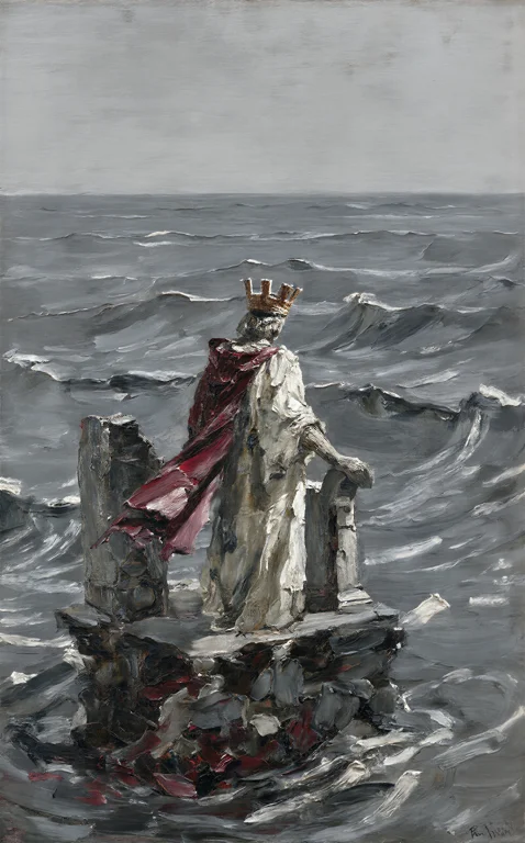 Palette Knife Impasto, Thick Dragging Strokes. A Crowned Fig...