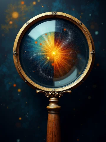 Magnifying Glass, Scrutinizing Duality. Dualityce Ctyle — Stable Diffusion AI Prompt: Magnifying glass, scrutinizing duality. dualityCE ctyle