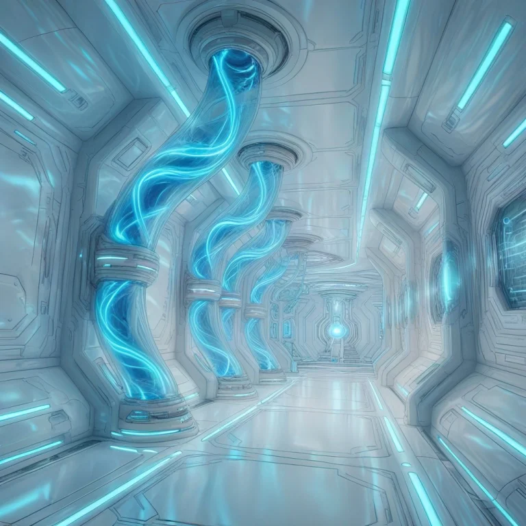 Futuristicenergyplantcorridor, No Humans, Blue Theme, Scienc...