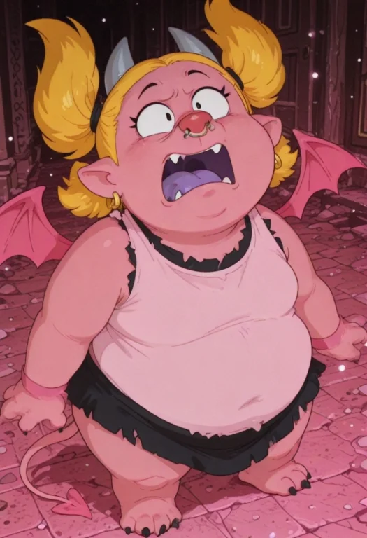 ,,olivia Demon Illus, Solo, 1girl, Demon, Demon Girl, Pink S...