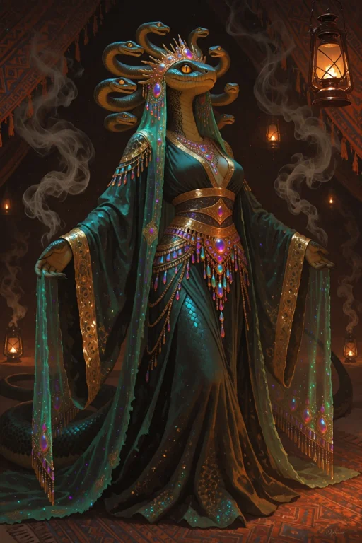 Df5tyle, An Anthropomorphic Serpent Dancer In Flowing Layere...