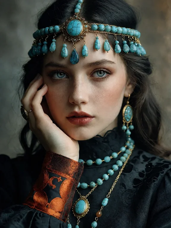 Bradhamel Art Style.a Portrait Of A Young Woman With Dark Ha...