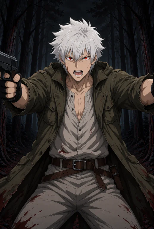 White-haired Male Character From An Anime Series, Human, Fea...