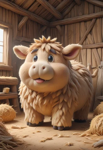 A Cute Chubby Cow, Barn, Rustic, — SDXL AI Prompt: A CUTE chubby cow, barn, rustic,