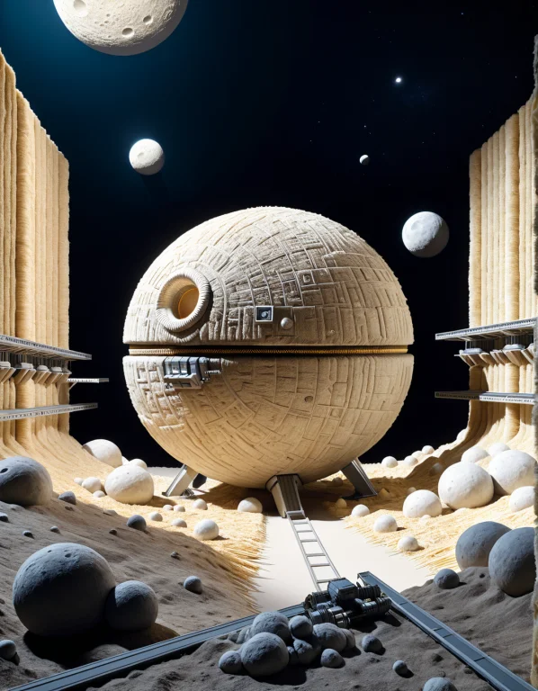 2001 A Space Odyssey Moon Scenery Made Of Straw, Straw Space...