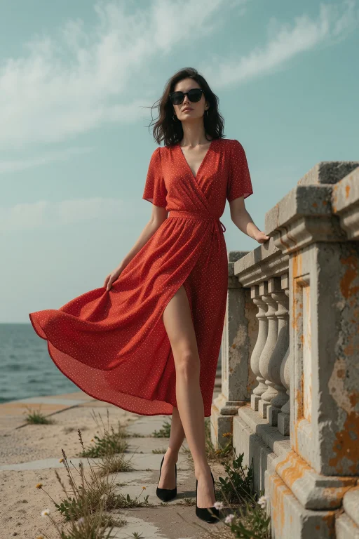Full-length Editorial Fashion Photograph Of A Poised Woman S...