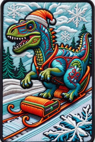 A Big Dino Driving A Sledge In Winter. Winter Wonderland, Sn... — SDXL AI Prompt: a big dino driving a sledge in winter. Winter wonderland, snow, movement, motion...