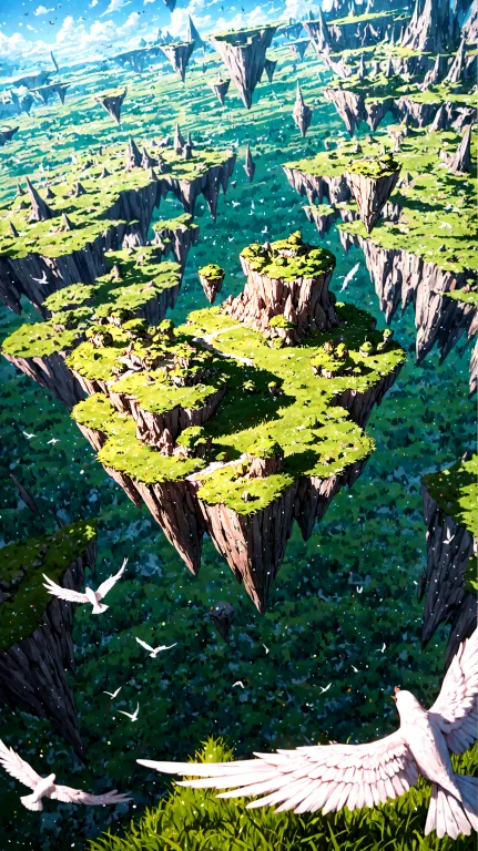 Scenery, From Above, Floating Island, No Humans, Bird, Grass...
