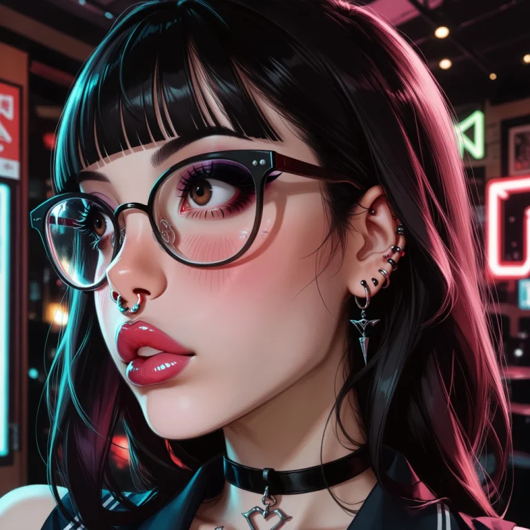 Mariya, Big Lips, Glossy Lips, Heavy Makeup, Blush, Big Eyes...