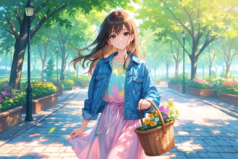 1girl, Solo, Outdoor, Park Setting, Day-to-day Living, Casua...