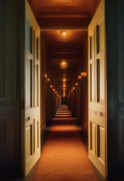 A Corridor Of Doors Each Glowing A Different Color, Fireligh...