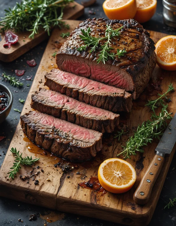 , Juicy Steak Cooked To Perfection. The Steak Should Be Gril...