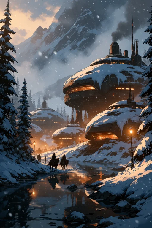 Ta86inkriot, Thin Black Outlines, A Futuristic Settlement Ne...