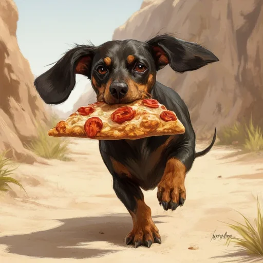 Illustration In Dd4ced-stv1.0 Artstyle That Features A Dachs...