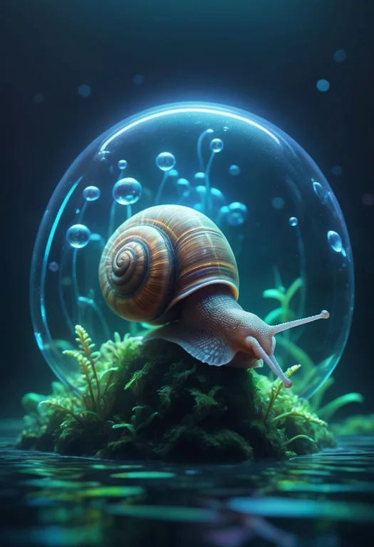 Cute Cuddly Fluffy Snail, Underwater1.2, Fluorescent Plants,...