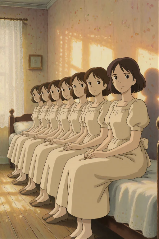 A Warm Yet Quietly Haunting Anime Illustration In The Style...