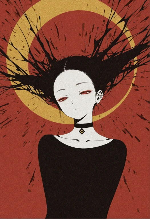 Choker, Simplebackground, Redbackground, Black, Yellow, Red,...