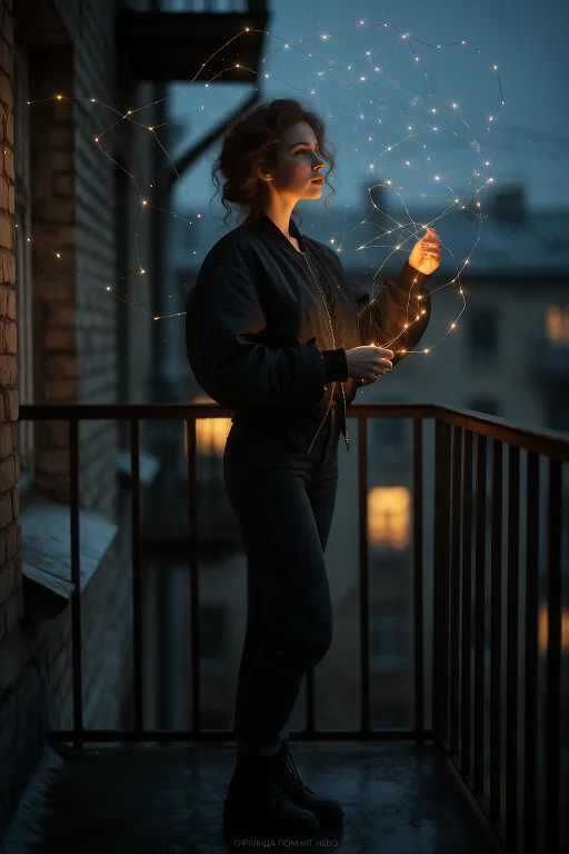 Magical Realism Photography, Full-body Night Portrait Of A 2...