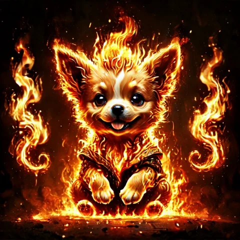Flame Style Puppy Free Prompt — SDXL AI Prompt: flamestyle, puppy