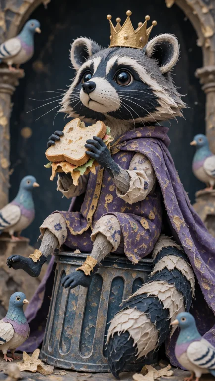 Pulp, A Cute Adult Anthropomorphic Raccoon Wearing A Tiny Go...