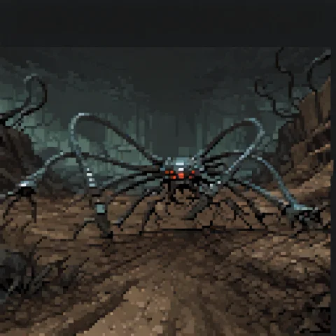 Pixel Art Robot Tentacles Free — Stable Diffusion AI Prompt: matrsent,robot,tentacles, pixpix, 8-bit, pixel_art,wasteland,